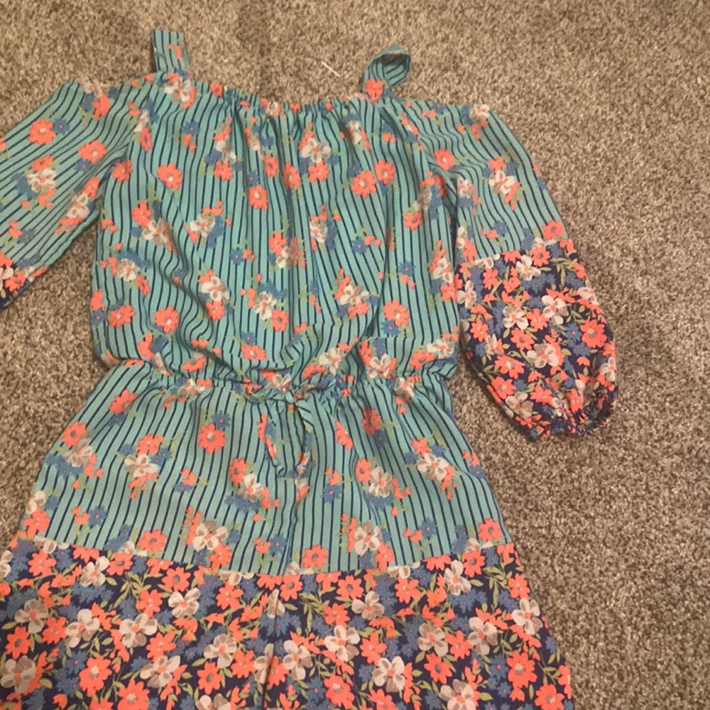 Floral girls romper